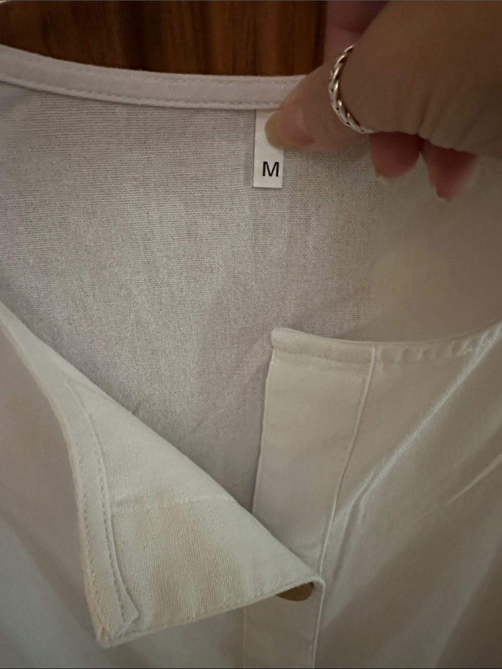 White Button-Front Women's Top - Picture 4 of 9